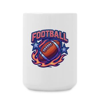 Lebendige Football-Design mit Flammen - Große Tasse 440 ml - Weiß - Vorne