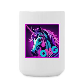 buntes unicorn - Große Tasse 440 ml - Weiß - Vorne