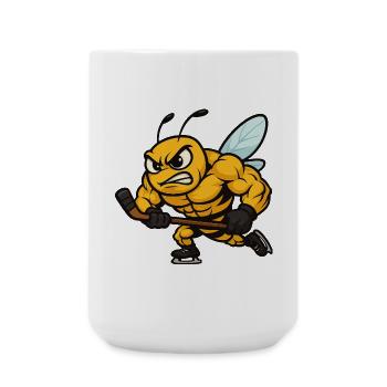 Aggressive Biene Eishockey Coach Winter Team - Große Tasse 440 ml - Weiß - Vorne