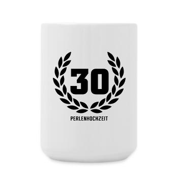 30 Perlenhochzeit - Große Tasse 440 ml - Weiß - Vorne