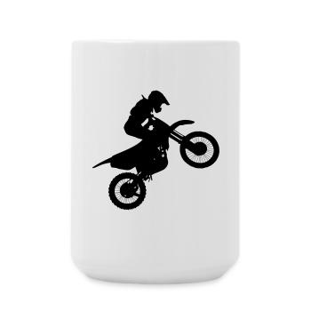 Image du pilote de motocross # - Grande tasse 440 ml - blanc - Devant