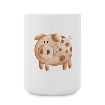 Little pink piggy - pig - piglet - Large Mug 440 ml - white - Front