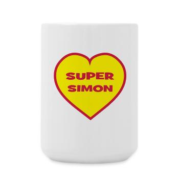 Super-Simon - Große Tasse 440 ml - Weiß - Vorne