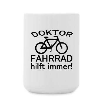 Doktor Fahrrad Radfahrer Spruch Geschenk Medizin - Große Tasse 440 ml - Weiß - Vorne