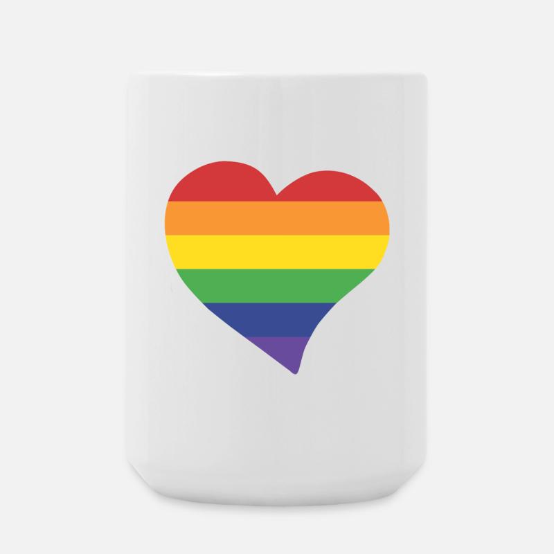 Regenbogenherz - Große Tasse 440 ml - Weiß