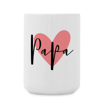 Papa coeur amour cadeau de famille - Grande tasse 440 ml - blanc - Devant