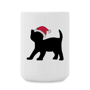 Kitten in an Xmas Hat. - Large Mug 440 ml - white - Front