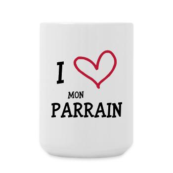 I Love Mon Parrain - Grande tasse 440 ml - blanc - Devant
