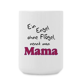 Mama Herzrosé Schriftzug - Große Tasse 440 ml - Weiß - Vorne