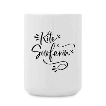 Kitesurferin Kite surfen Geschenk - Große Tasse 440 ml - Weiß - Vorne