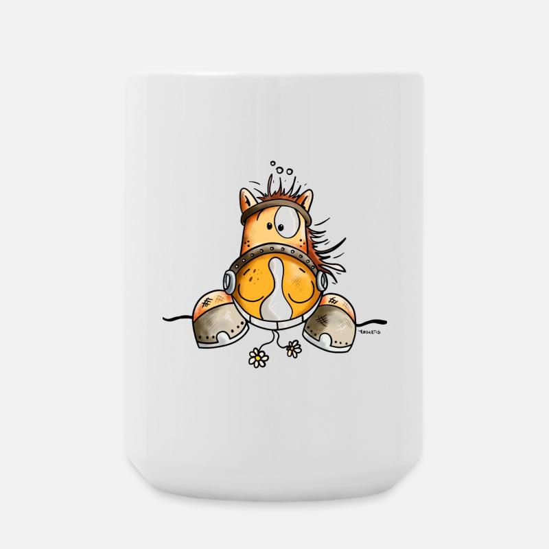 Neugieriges Pferd - Große Tasse 440 ml - Weiß