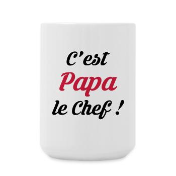 Papa / Fête des Pères / Pere / Cuisine Chef / Bébé - Grande tasse 440 ml - blanc - Devant