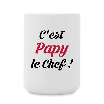 Papy / Grand Pere / Naissance / Bébé Cuisine Chef - Grande tasse 440 ml - blanc - Devant