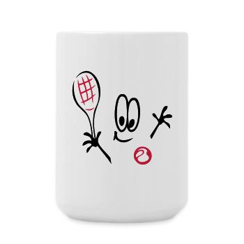 Sport, Tennis ,Tennisball, Comic - Große Tasse 440 ml - Weiß - Vorne