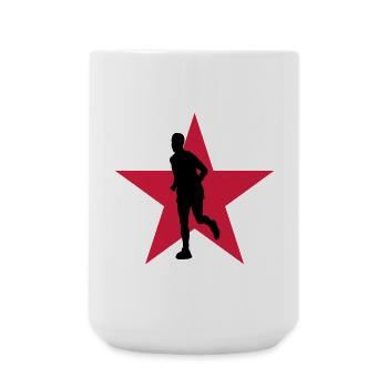 Laufen / Running / Jogging / Joggen / Marathon - Große Tasse 440 ml - Weiß - Vorne