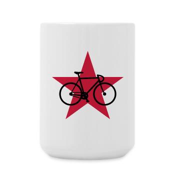 Radfahren / Radfahrer / Fahrrad / Radsport / - Große Tasse 440 ml - Weiß - Vorne