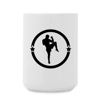 Kickboxen / Kickboxing / Kickboxer / Kick Boxing - Große Tasse 440 ml - Weiß - Vorne