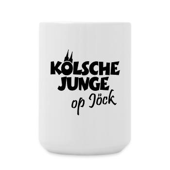 Kölsche Junge op Jöck - Kölsch - Köln - Kölner - Große Tasse 440 ml - Weiß - Vorne