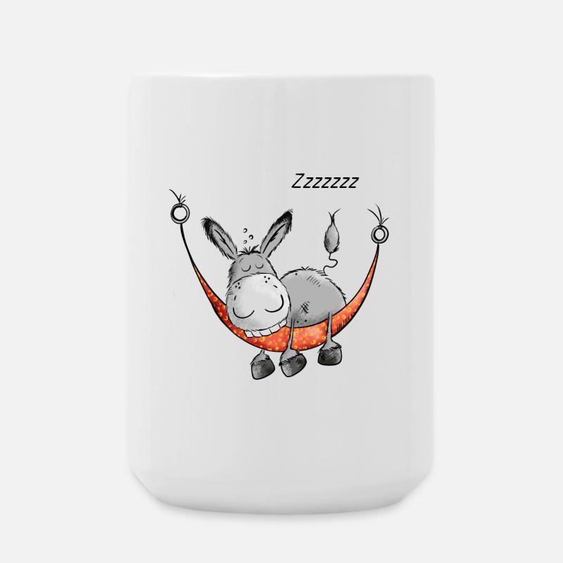 Sleeping Donkey - Âne - Comique - Dessin animé - Grande tasse 440 ml - blanc
