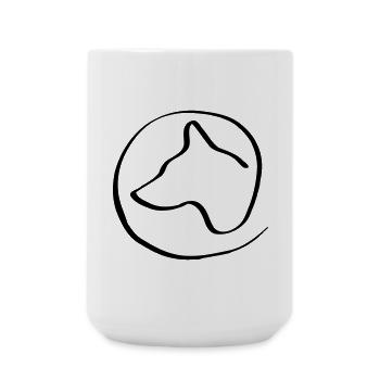 Dog's head in the circle - Large Mug 440 ml - white - Front