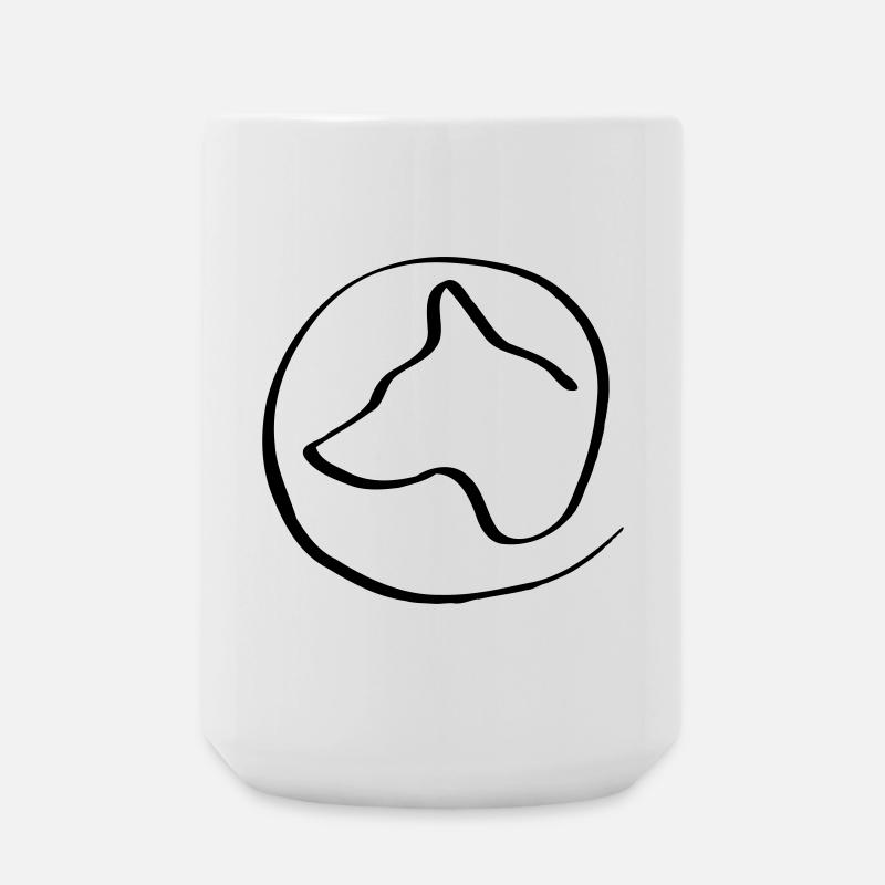 Dog's head in the circle - Large Mug 440 ml - white