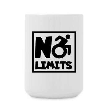 No limits for this wheelchair user, role # - Large Mug 440 ml - white - Front