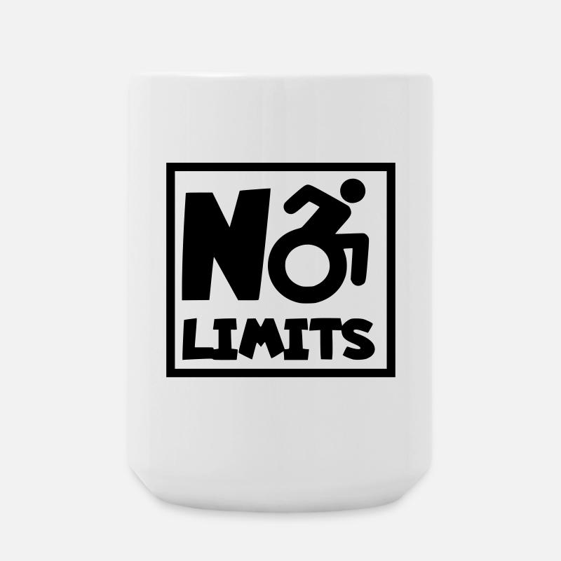No limits for this wheelchair user, role # - Large Mug 440 ml - white