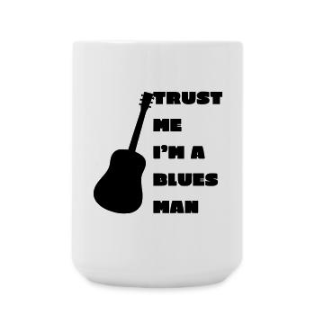 Blues man, musicien, instrument, guitare # - Grande tasse 440 ml - blanc - Devant