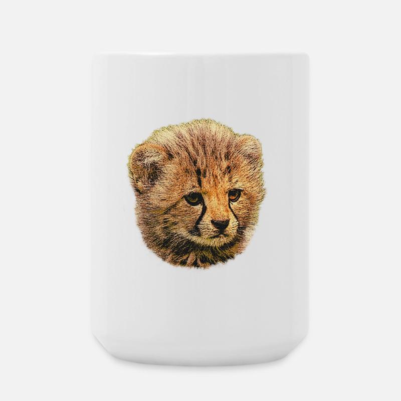 Bébé guépard, bébé animal - Grande tasse 440 ml - blanc