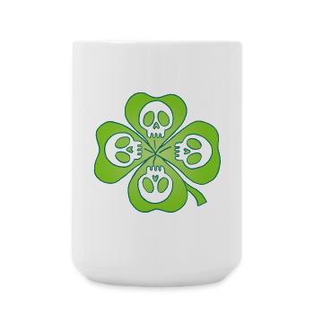 Schädel und vierblättriges Kleeblatt - Große Tasse 440 ml - Weiß - Vorne