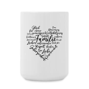 Familie Herz - Große Tasse 440 ml - Weiß - Vorne
