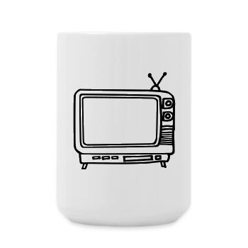 Fernseher - Große Tasse 440 ml - Weiß - Vorne