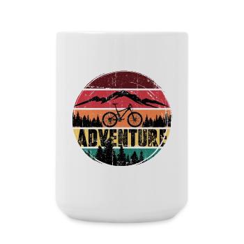 Retro Mountain Bike Adventure - Large Mug 440 ml - white - Front
