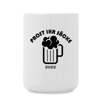 Prost ihr Säcke Symbol Logo icon Bier Zapfen - Große Tasse 440 ml - Weiß - Vorne