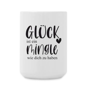 Mingle Single Freundschaft Plus Date Geschenk - Große Tasse 440 ml - Weiß - Vorne
