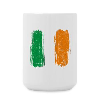 Italian Flag Brush Strokes - Large Mug 440 ml - white - Front