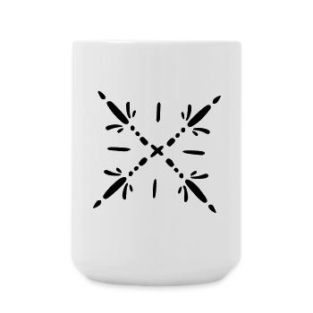 Schneeflocke Mandala - Große Tasse 440 ml - Weiß - Vorne