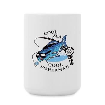 Coole Angler - Große Tasse 440 ml - Weiß - Vorne
