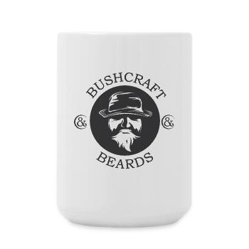 bushcraft beard beards symbol forest person forest nature - Large Mug 440 ml - white - Front
