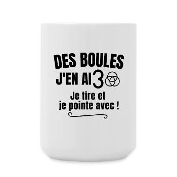 pétanque, bouliste, joueur de pétanque - Grande tasse 440 ml - blanc - Devant
