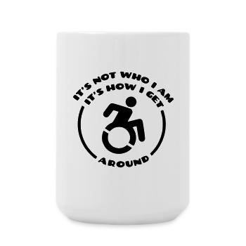 Mein Rollstuhl ist der einzige, mit dem ich mich fortbewegen kann # - Große Tasse 440 ml - Weiß - Vorne
