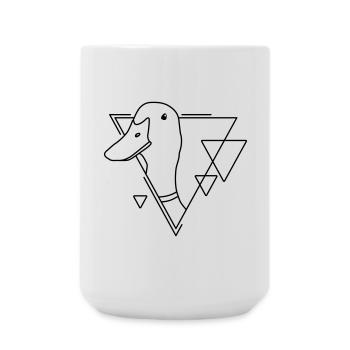 Canard en forme géométrique - Conception d’art au trait - Grande tasse 440 ml - blanc - Devant