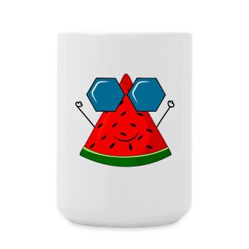 summer, watermelon, sun - Large Mug 440 ml - white - Front
