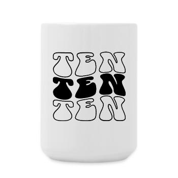 Dix 10e anniversaire Enfants Garçons Filles 10 ans - Grande tasse 440 ml - blanc - Devant