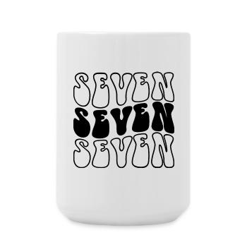 Seven 7th Birthday Kids Boys Girls 7 Years Old - Large Mug 440 ml - white - Front