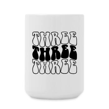Trois enfants 3e anniversaire garçons filles 3 ans - Grande tasse 440 ml - blanc - Devant