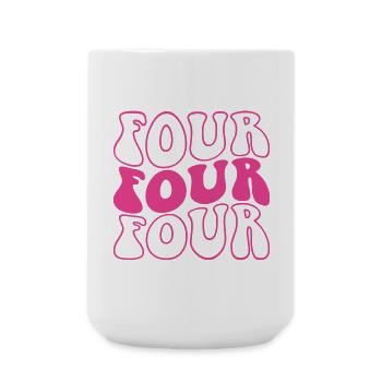 Four 4th Birthday For Girls 4 Years Old - Large Mug 440 ml - white - Front