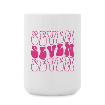 Sept 7e anniversaire pour les filles de 7 ans - Grande tasse 440 ml - blanc - Devant