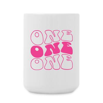 One 1st Birthday For Girls 1 Year Old - Large Mug 440 ml - white - Front