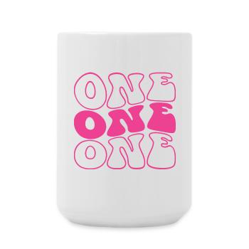 One 1st Birthday For Girls 1 Year Old - Large Mug 440 ml - white - Front